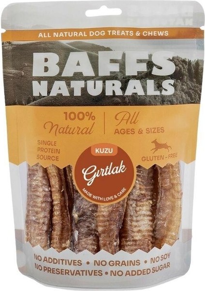 ‎Baffs Naturals Baffs Naturals Kurutulmuş Kuzu Gırtlak Köpek Ödülü 100 gr