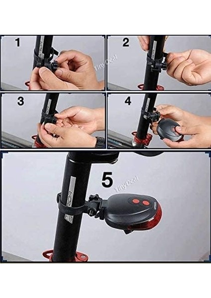 Sports Bisiklet Arka Stop Lambası Lazer Şeritli LED Işık fırsatları