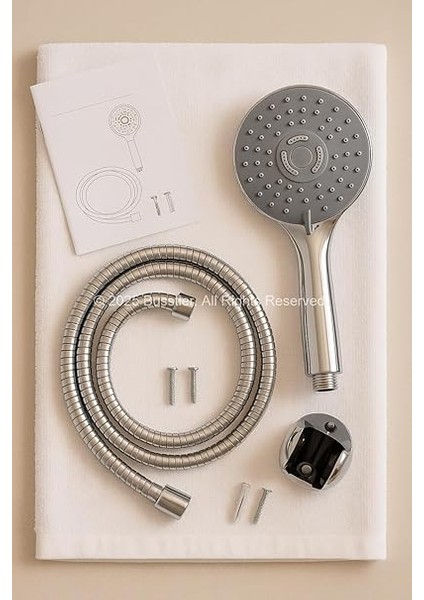 Spiralli Duş Başlığı Seti, 3 Fonksiyonlu Krom Duş Başlığı, 150 cm Duş Hortumu, Mafsallı Başlık, Vida ve Dübel Dahil, Su Tasarruflu, Duvara Monte Banyo Takımı indirimleri