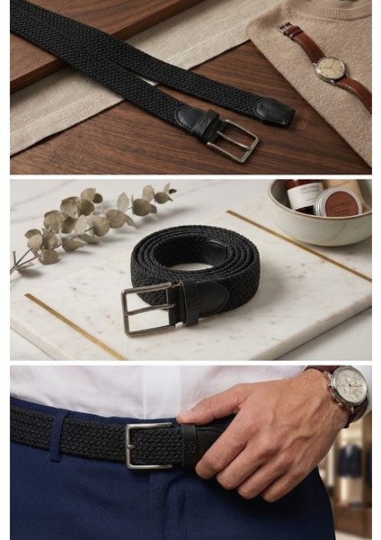 Hakiki Deri Erkek Örgü Esnek Kemer – 3,5cm fırsatları