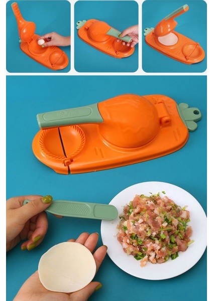 Buffer® Havuç Tasarımlı Şık Pratik Börek Mantı Hamuru Presleme Börek Yapma Kalıbı