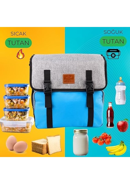 16 Lt Impertex Premium Yalıtımlı Sıcak Soğuk Muhafazalı Sızdırmaz Kamp Piknik Seyahat Termos Çanta Mavi indirimleri