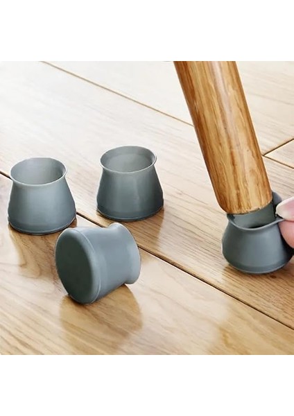 Adet Masa ve Sandalye Ayak Koruyucu Siliikon, 12'li Paket Kaydırmaz Ses Gürültü Önleyici Yemek Masası Ayağı Koruyucu (Gri) fiyatları