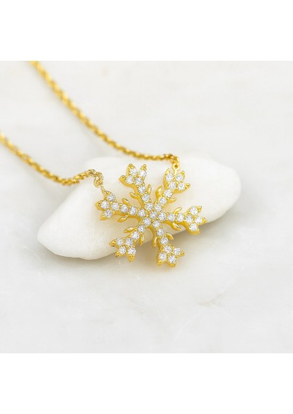 14 Ayar Altın Kar Tanesi Kolye