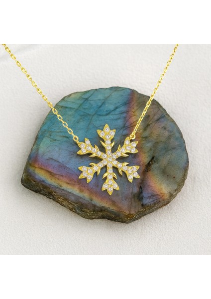 14 Ayar Altın Kar Tanesi Kolye modelleri