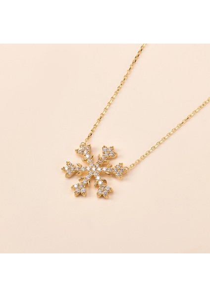 14 Ayar Altın Kar Tanesi Kolye indirimleri