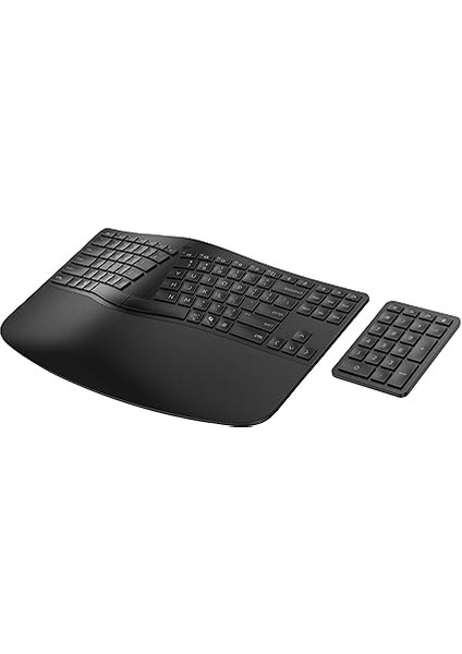960 Ergonomik Kablosuz Klavye, Ayrı Sayısal Tuş Takımı, Qwertz Düzeni, Bluetooth ve 2,4 Ghz, 20 Programlanabilir Tuş, Uzun Pil Ömrü, Windows/macos/chromeos ile Uyumlu, Siyah modelleri