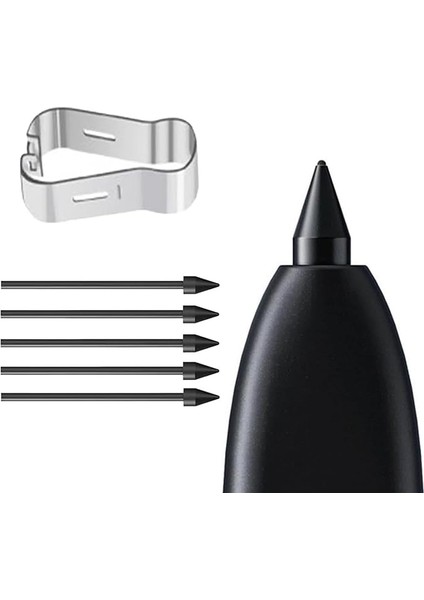 Samsung Galaxy Tab S10 Plus X820 Pencil Uçları 5`li Paket Siyah [galaxy Tab S10 Plus X820 ile Uyumlu Dokunmatik Kalem Ucu - Siyah]