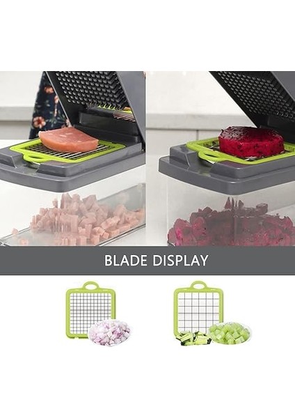 14'ü 1 Arada Sebze Rendesi, Sebze Kesici, Çok Fonksiyonlu Mutfak, Soğan, Patates Kesici, Soyucu, Hazneli ve Tahliye Sepetli modelleri