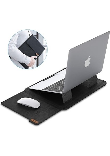 Dizüstü Bilgisayar Kılıfı Laptop Standı, 13-14 Inç Bilgisayar Darbelere Dayanıklı Çanta 13 Inç MacBook Pro ve MacBook Air, Xps 13, Surface Book 13,5 Inç, iPad Pro 12,9 Inç, Siyah Doku fiyatları