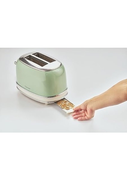 Vintage Ekmek Kızartma Makinesi 2 Dilim Yeşil 0155/14-810 Watt, Metal Gövde, 2 Dilim Kapasite, Buz Çözme, Isıtma, 6 Kızartma Ayarı, Kolay Temizlik, Çıkarılabilir Kırıntı Tepsisi fırsatları