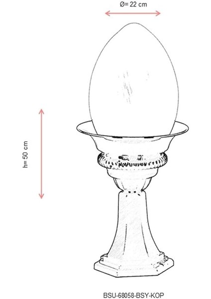 BSU-68058-BSY-KOP Siyah Elektrostatik Toz Boyalı Dış Mekan Aydınlatma, E27, Aluminyum, Akrilik Cam, 22CM fırsatları