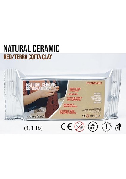 Seramik Kil Hamuru, Kırmızı Terra/cotta 500 gr Fırınlamaya Gerek Olmayan Güzel Sanatlar Figür Heykel Modelleme Oyun ve Montessori Sınıfları Için Toksik Olmayan Doğal Kil fiyatları