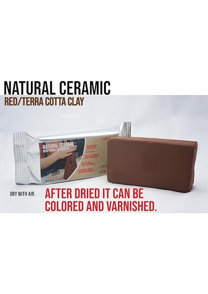Seramik Kil Hamuru, Kırmızı Terra/cotta 500 gr Fırınlamaya Gerek Olmayan Güzel Sanatlar Figür Heykel Modelleme Oyun ve Montessori Sınıfları Için Toksik Olmayan Doğal Kil indirimleri