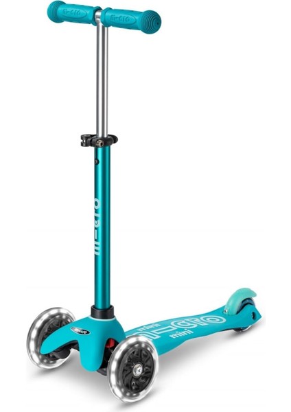 Mini Deluxe LED 3 Tekerlekli Scooter Aqua, 1-5 Yaş, Denge ve Koordinasyon Geliştirici, Işıklı Tekerlekler, Katlanabilir,, 50 kg Taşıma Kapasitesi