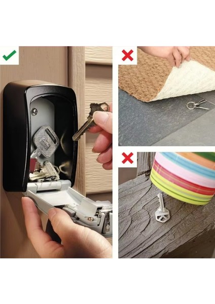 4 Hane Şifreli Sert Plastik Dış Mekan Su Geçirmez Anahtar Saklama Gizleme Dolabı Kutusu Kasası