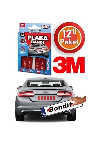 Bondit 3m Plakalık Yapıştırma Bandı Vhb Çift Taraflı Bant 12 Adet fiyatları