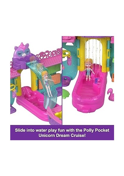 Pocket Su Oyunu ve Renk Değişimi Aksesuarlarıyla Taşınabilir Tekne Oyun Seti, Unicorn Dream Cruise 1 Bebek ve 23 Toplam Parça Içerir modelleri