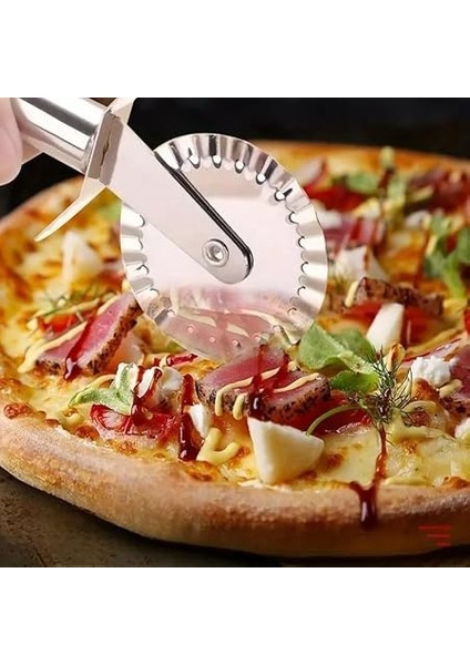 Çelik Tırtıklı Pizza Mantı Hamur Kesici Kesme Bıçağı Hamur Şekillendirme Ruleti modelleri