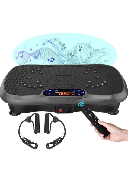 Bluetooth'lu Titreşimli Egzersiz Aleti Tüm Vücut Egzersizi Kilo Kaybı Için Ev Ofis Spor Aleti Gri