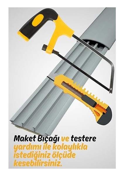 Kendinden Yapışkanlı 50X12MM Gri Balık Sırtı Kablo Kanalı (1 Metre) fırsatları