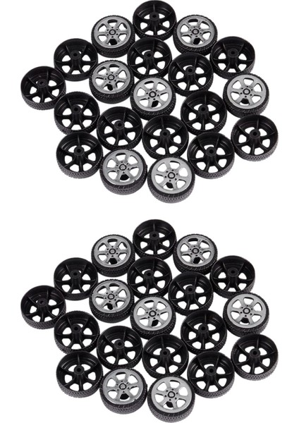 Plastik Rulo 2mm Dia Şaft Araç Kamyon Model Oyuncaklar Tekerlek 20MMX6MM 40 Pcs (Yurt Dışından)