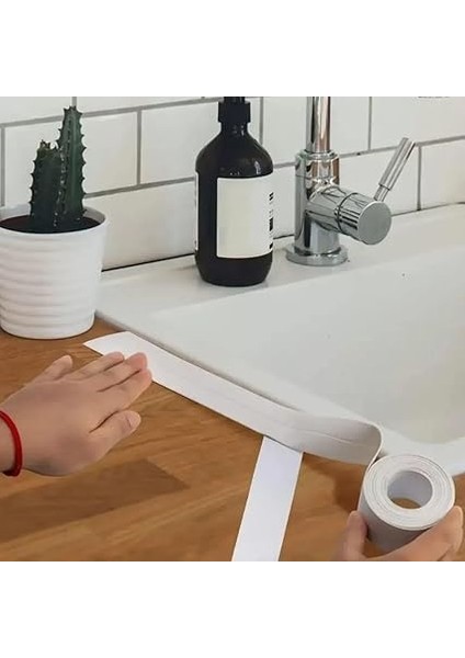 Sızdırmaz Banyo Mutfak Lavabo Küvet Izolasyon Şerit Bant,lavabo Kenar Bandı 3.2 mt x 38 mm (4172) fiyatları