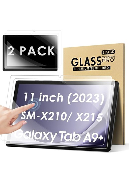 2 Adet Tam Ekran Koruyucu Folyo Samsung Galaxy Tab A9 Plus 11 Inç 2023 Için Ekran Koruyucu 9h Sertlik Çizilmez Kabarcık Önleyici Folyo Cam Galaxy Tab A9+ Plus SM-X210/X216/X218 Için