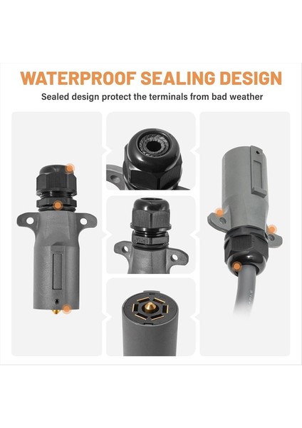 Rv 7 Pin Römork Fişi IP68 Su Geçirmez Contalı 2 Pcs 7 Yollu Rv Tarzı Römork Yan Konnektörü 7 Nokta Römork Kablo Fişi (Yurt Dışından) modelleri