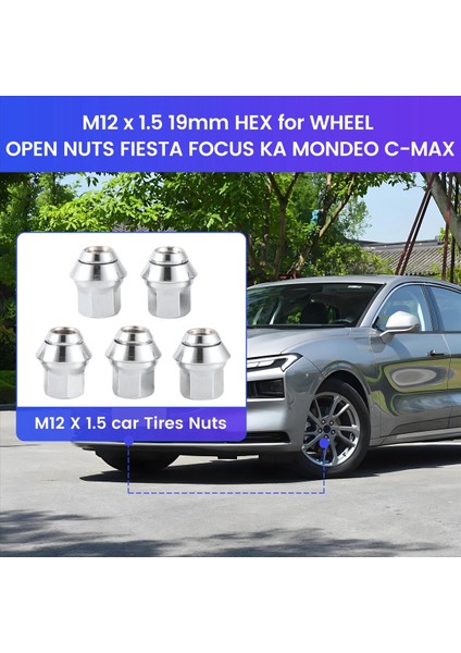 5 * M12 x 1 5 19MM Hex Ford Tekerlek Açık Fındık Fiesta Focus Ka Mondeo C-Max (Yurt Dışından) fırsatları