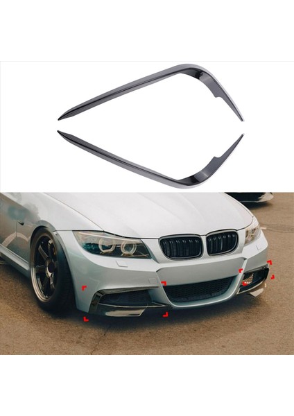 Araba Parlak Siyah Ön Tampon Ayırtıcı Spoiler Trim Fog Fog Fog Canard Bmw 3 Serisi E90 E91 Lcı M Sport 2009-2012 (Yurt Dışından) fırsatları