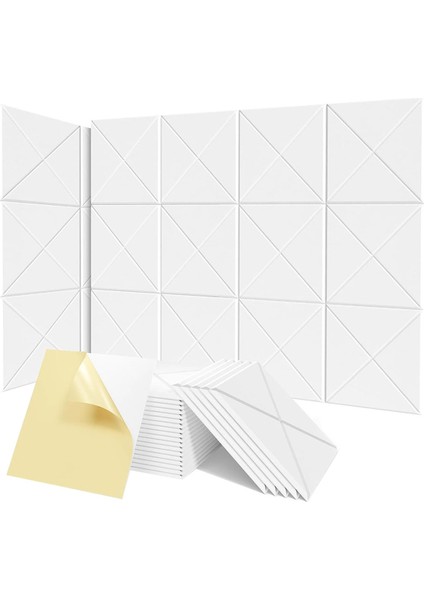Kendi Kendine Yapışkanlı 12 Pack Akustik Paneller 12X12X0 4inch Ses Geçirmez Köpük Panelleri Duvarlar Için Ses Emici Karo Beyaz (Yurt Dışından)