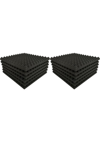 24 Paket Piramit Şekli Ses Geçirmez Köpük Ses Düzeltici Paneli Yankı Bas Yalıtımı (Yurt Dışından)