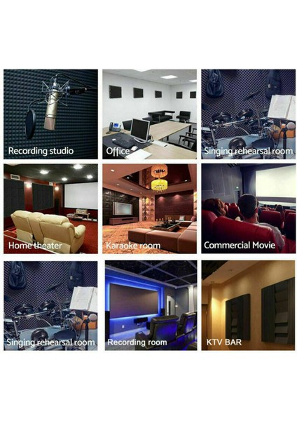 24 Paket Piramit Şekli Ses Geçirmez Köpük Ses Düzeltici Paneli Yankı Bas Yalıtımı (Yurt Dışından) fırsatları