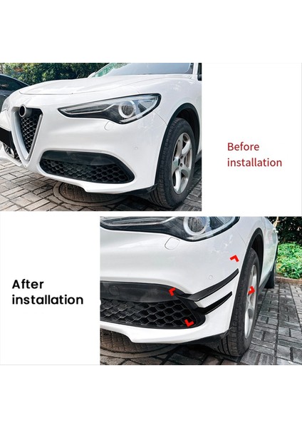 Araba Ön Tampon Spoiler Ayırıcı Kapak Yan Dudak Ayırıcı Trim Alfa Için Romeo Stelvio 2017+ Parlak Siyah (Yurt Dışından) fiyatları
