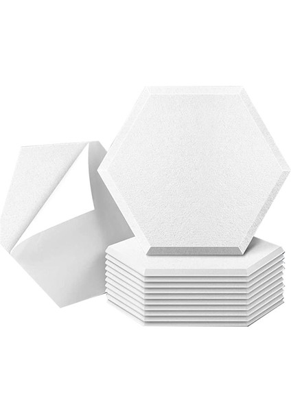 12 Paket Kendi Kendine Yapışkan Akustik Panel 14 x 12 x 0 4 Inç Ses Geçirmez Paneller Altıgen Ses Emici Paneller Beyaz (Yurt Dışından) modelleri