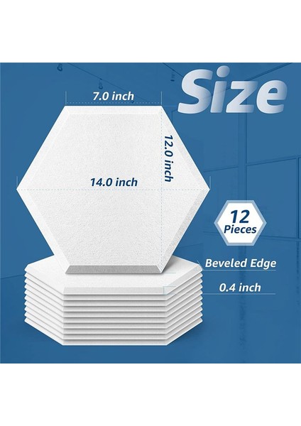 12 Paket Kendi Kendine Yapışkan Akustik Panel 14 x 12 x 0 4 Inç Ses Geçirmez Paneller Altıgen Ses Emici Paneller Beyaz (Yurt Dışından) fırsatları