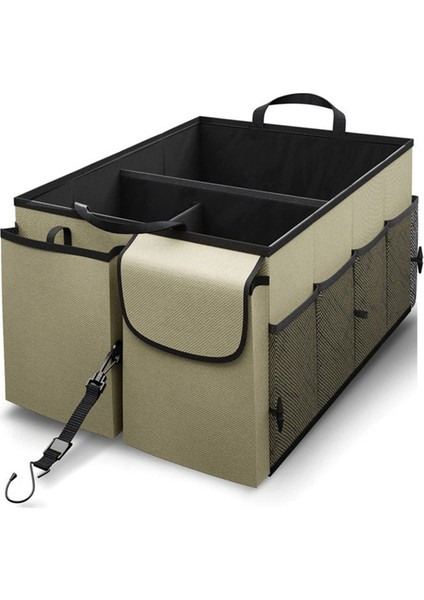 Araba Için Bagaj Organizatörü - Büyük Kapasiteli Otomobil Organizatörü Suv ve Sedan Için Katlanabilir Gaga Organizatörü Bej (Yurt Dışından)