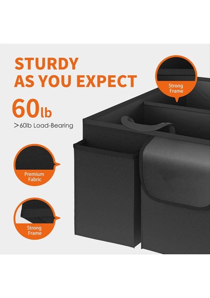 Araba Için Bagaj Organizatörü - Büyük Kapasiteli Otomobil Organizatörü Suv ve Sedan Için Katlanabilir Gaga Organizatörü Bej (Yurt Dışından) fırsatları