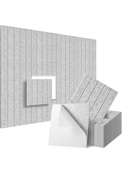 12 Paket Ses Geçirmez Köpük Panelleri 12X12X0 4 Inç Kendi Kendine Yapışkan Akustik Duvar Panelleri Akustik Için Gümüş Gri (Yurt Dışından)
