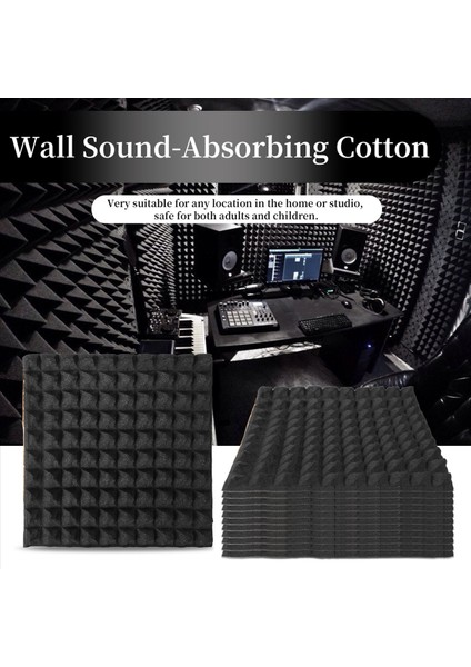 12 Paket Kendinden Yapışkan Ses Geçirmez Köpük Panelleri 2X12X12 Inç Yoğunluklu Akustik Paneller Piramit Tasarım Akustik Köpük (Yurt Dışından) indirimleri