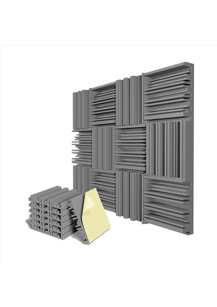 12 Pcs Kendinden Yapışkan Akustik Köpük Paneller 12 x 12 x 2 Inç Ses Emici Köpük Stüdyo Ses Geçirmez Köpük Kayıt (Yurt Dışından) modelleri