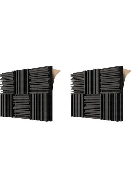 12PCS Kendinden Yapışkanlı Akustik Köpük Paneller 12 x 12 x 2 Inç Ses Emici Köpük Kayıt Stüdyosu Ses Geçirmez Köpük Siyah (Yurt Dışından)