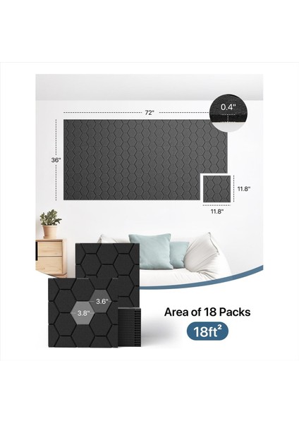 15 Paket Ses Geçirmez Duvar Panelleri 12X12X0 4 Inç Kendi Kendine Yapışkan Ses Emici Panel Ses Geçirmez Paneller Siyah (Yurt Dışından) indirimleri