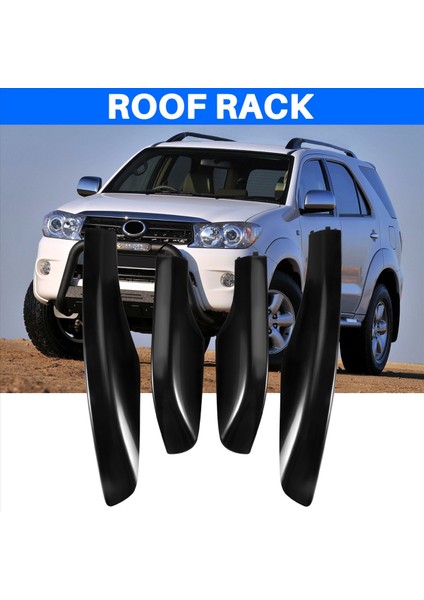 4pcs Siyah Abs Arabası Çatı Bagaj Rafı Ray Ucu Kapak Kabuğu Koruyucusu Toyota Fortuner Için Uygun 2004-2014 (Yurt Dışından) indirimleri