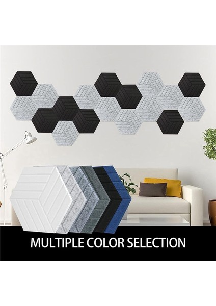 12 Paket Akustik Paneller Kendi Yapışkan Hekson Akustik Paneller Ses Geçirmez Duvar Panelleri Gürültü Yankıları Azaltma (Yurt Dışından) fiyatları