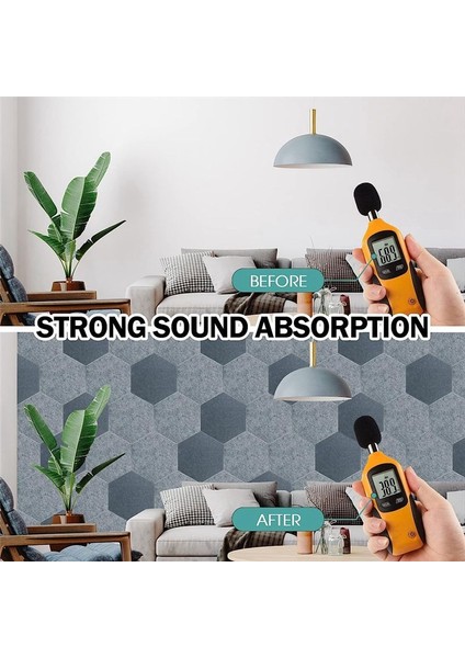 12 Paket Akustik Paneller Kendi Yapışkan Hekson Akustik Paneller Ses Geçirmez Duvar Panelleri Gürültü Yankıları Azaltma (Yurt Dışından) indirimleri