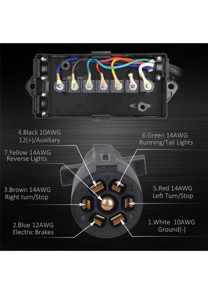 8 Ayak 7 Pin Römork Fiş Kablo Demeti 7 Yollu Rv Römork Kablosu Kablosu 7 Çete Su Geçirmez Bağlantı Kutusu (Yurt Dışından) indirimleri