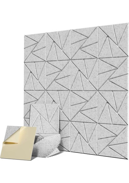 16PCS Kendinden Yapışkanlı Akustik Panel 12X12X0 4in Ses Geçirmez Panel Ses Paneli Ev Stüdyosu Ofisi Için Yoğunluk 3 (Yurt Dışından)