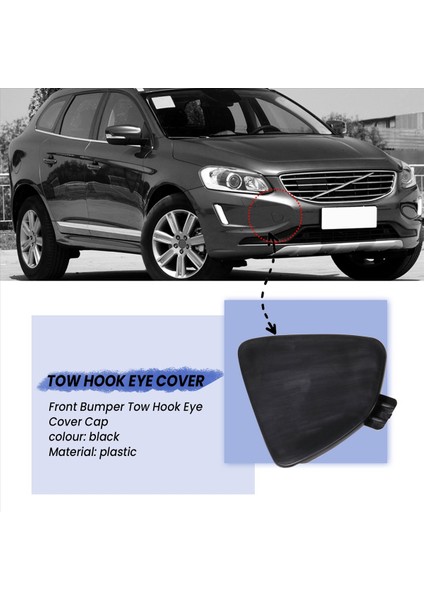 Volvo XC60 2014-2017 Için Ön Tampon Çekme Kanca Göz Kapağı Kapağı 31323767 39821562 (Yurt Dışından) indirimleri